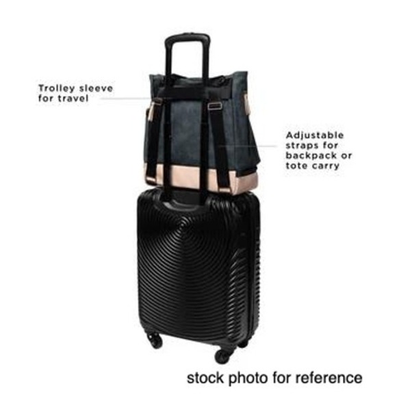 Petunia pickle bottom Pivot Pack indigo‎ blush diaper bag backpack leather vegan - Picture 16 of 16